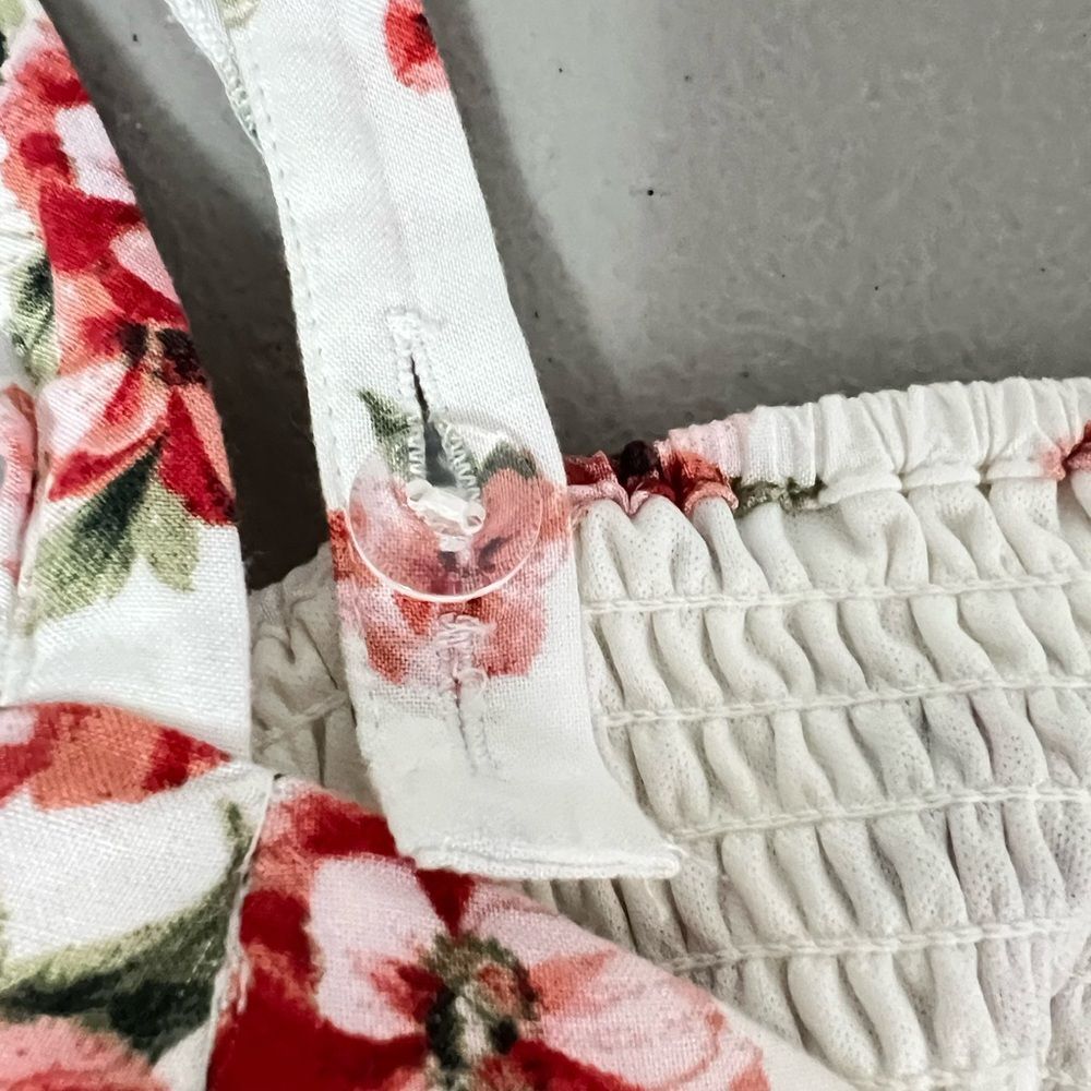 B.O.G. Collective Floral Sundress Size Small White Pink Coqette Cottagecore - Picture 9 of 11